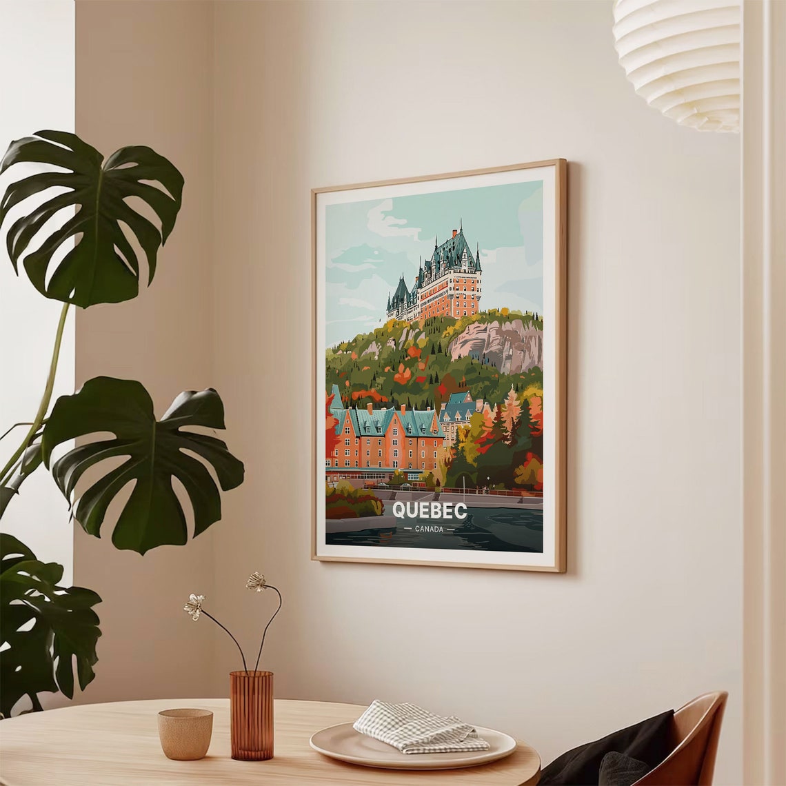 Quebec Canada Chateau Frontenac Autumn Cityscape Travel Poster - Image 2