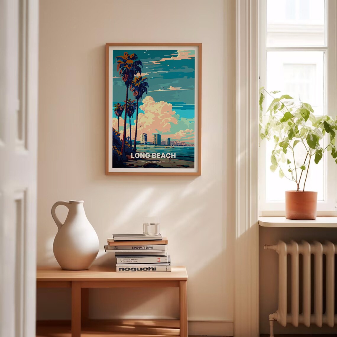 California Long Beach Travel Poster, Cityscape Art Print - Image 4