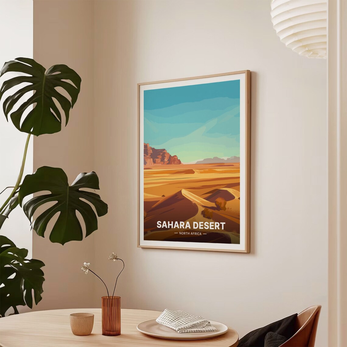 Sahara Desert North Africa Golden Sand Dunes Mesas Travel Poster - Image 2