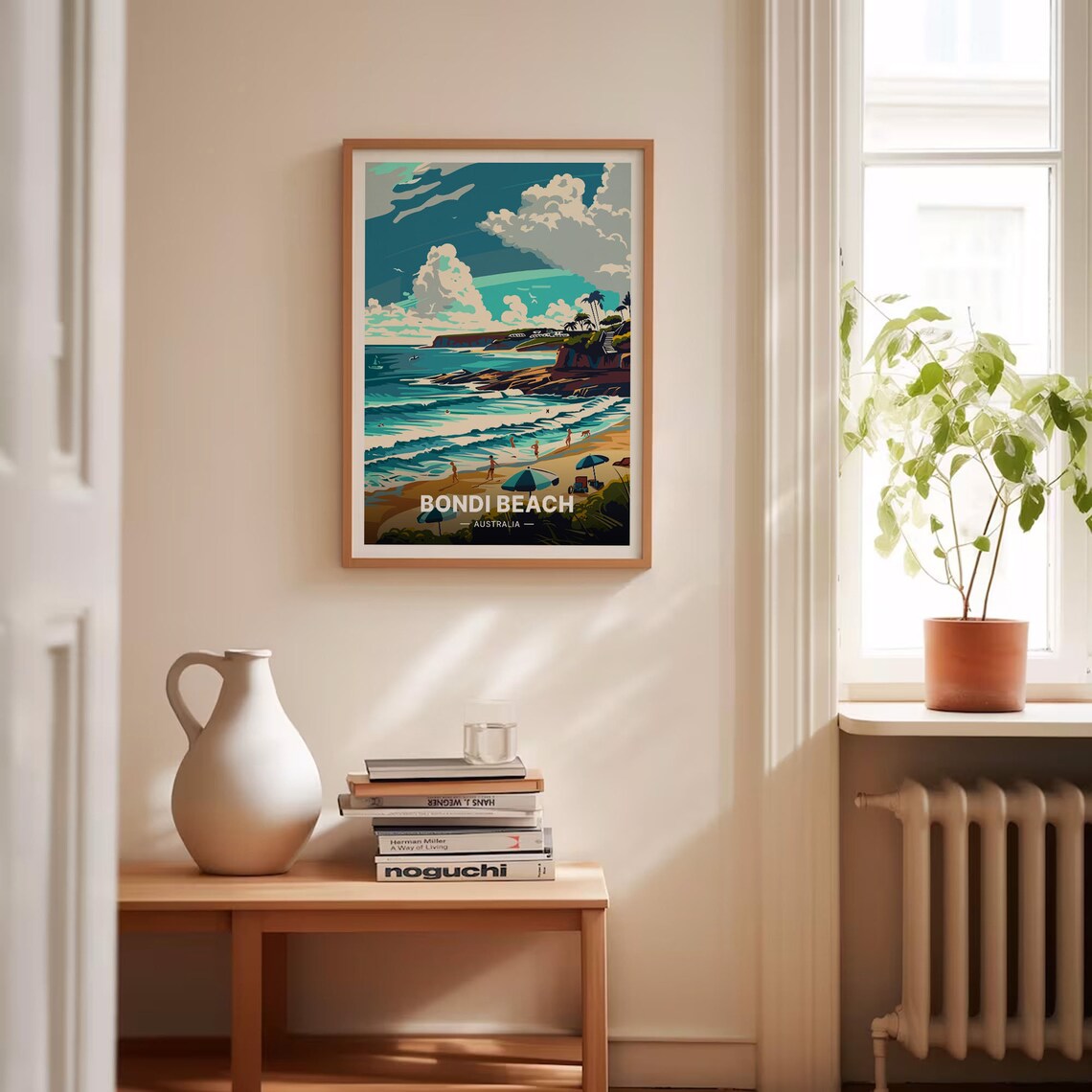 Bondi Beach Australia Sunny Surf Coastal Vintage Scene Poster - Image 4