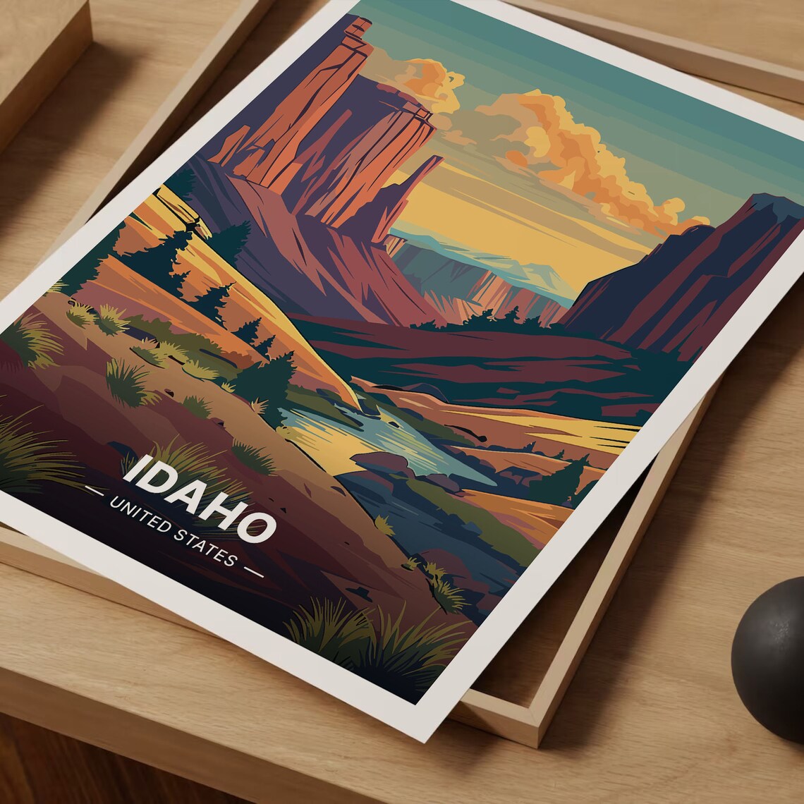 Idaho Scenic Landscape Travel Poster, State Decor - Image 3