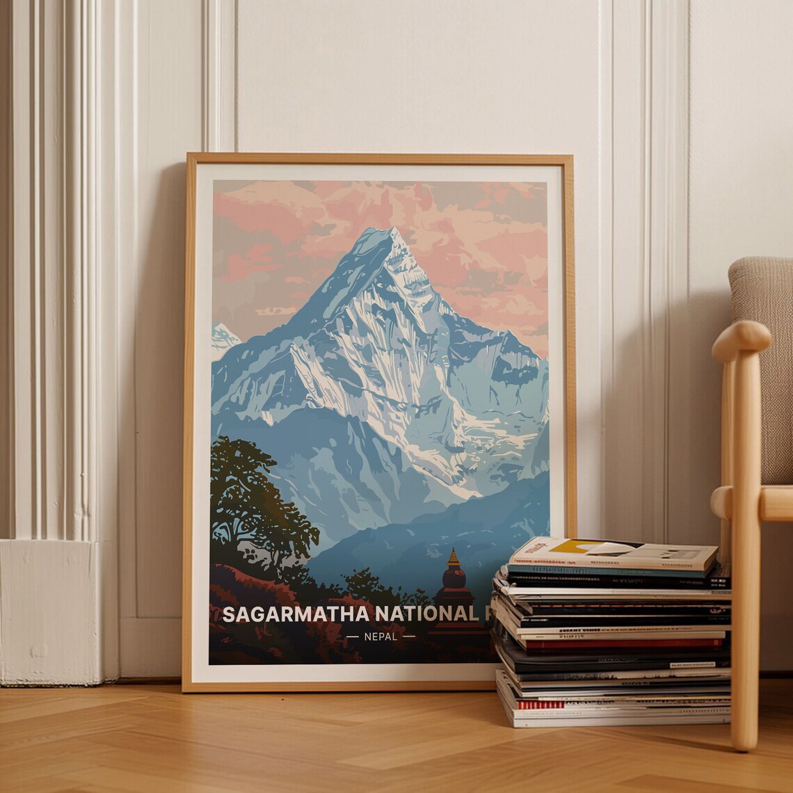 Sagarmatha National Park Travel Poster, Nepal Himalayas
