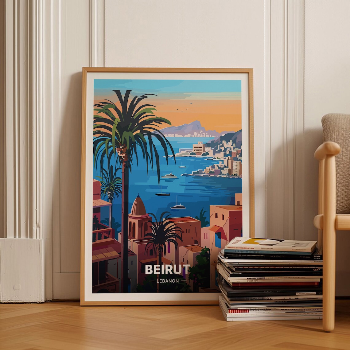 Beirut Travel Poster, Lebanon Cityscape Art Print