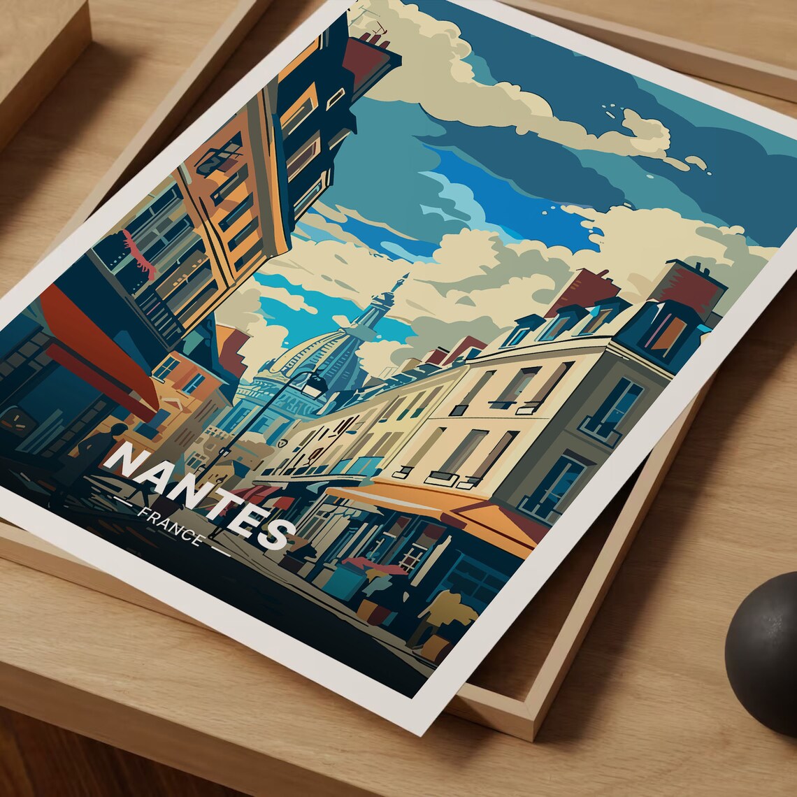 Nantes France Historic Street Vintage Cityscape Travel Poster - Image 3