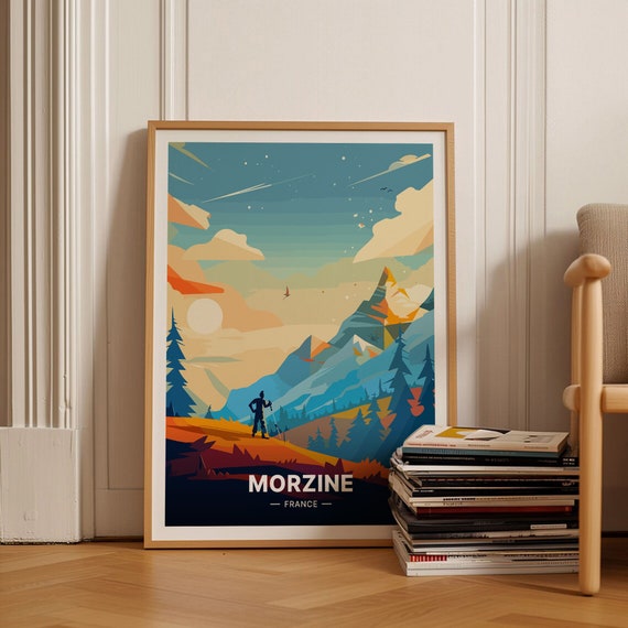 Morzine France Ski Resort Travel Poster Alpine Winter Sports Decor Skiing Wall Art C20 1292