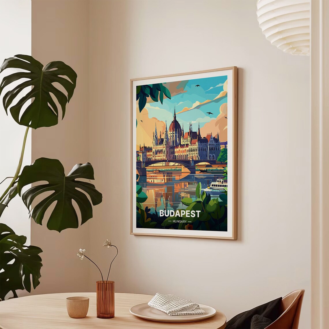 Budapest Cityscape Travel Poster, Hungary Art Print - Image 2