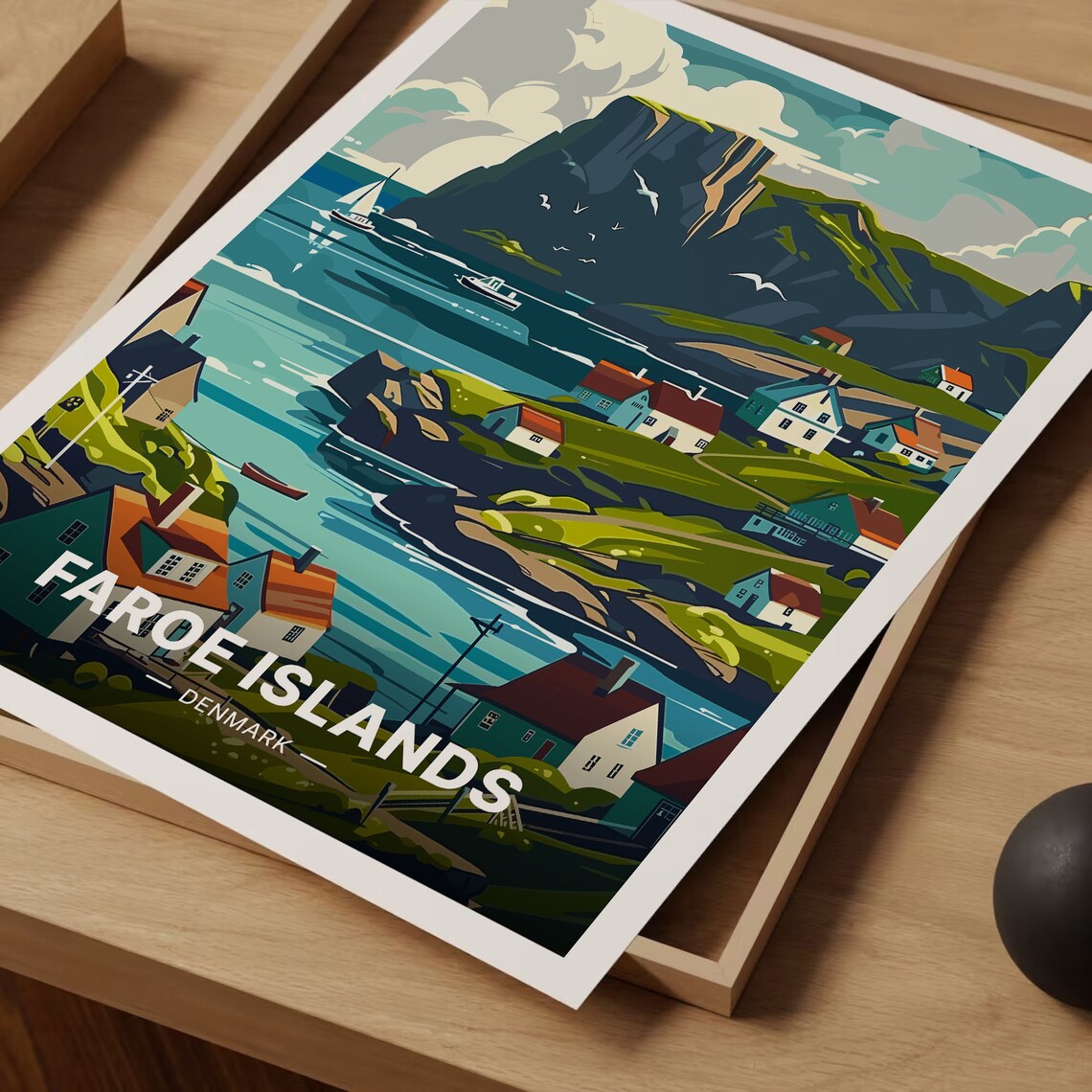 Faroe Islands Travel Poster, Nordic Scenic Landscape - Image 3