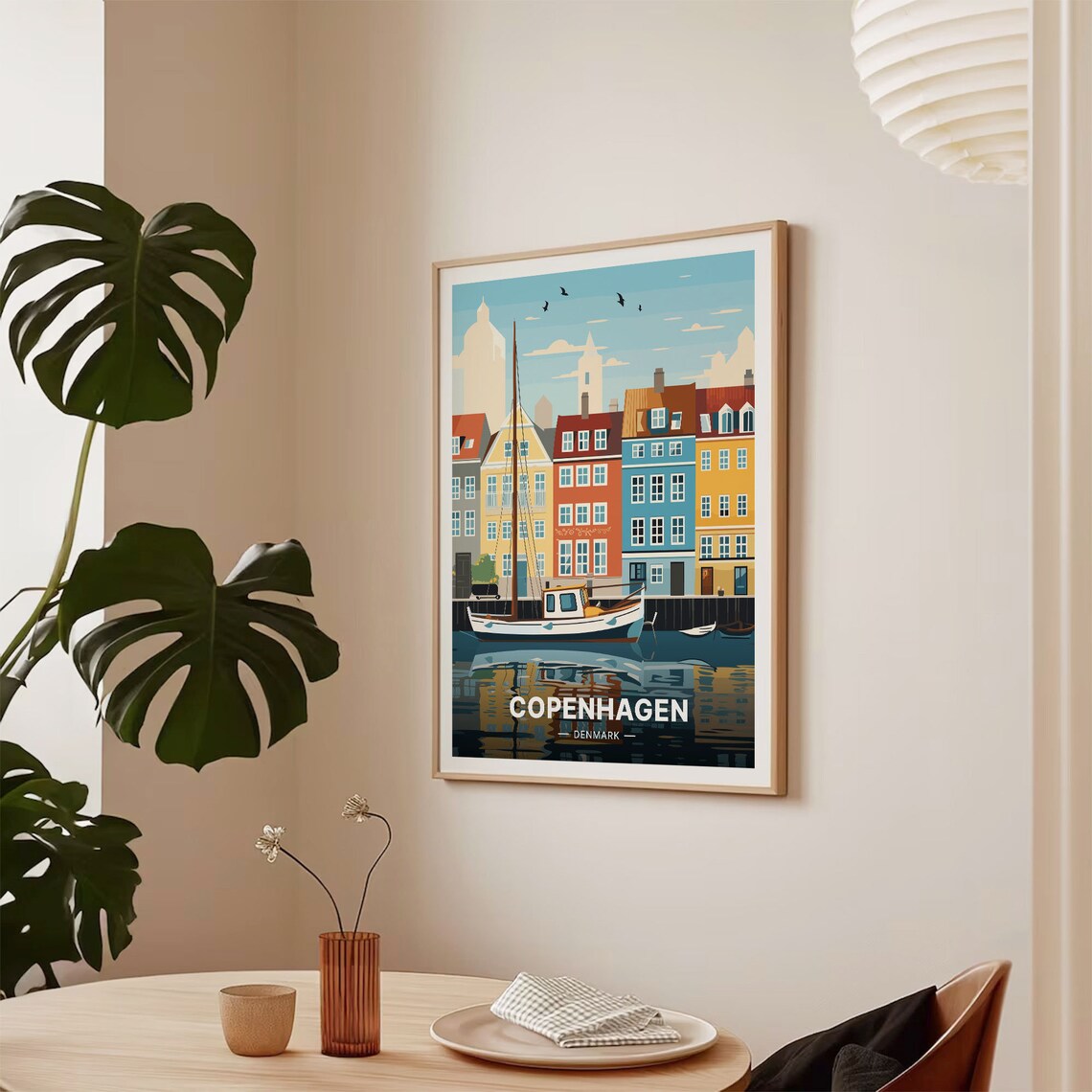 Copenhagen Travel Poster, Denmark Cityscape Art - Image 2