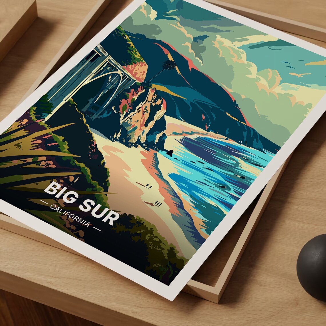 Big Sur California Bixby Creek Bridge Coastline Travel Poster - Image 3