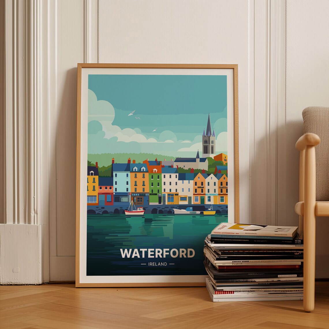 Waterford Travel Poster, Ireland County Map Decor