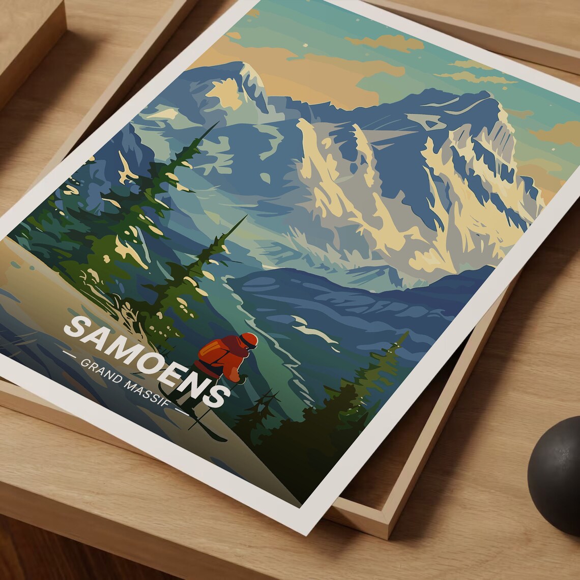 Samoens French Alps Retro Ski Travel Poster - Image 3