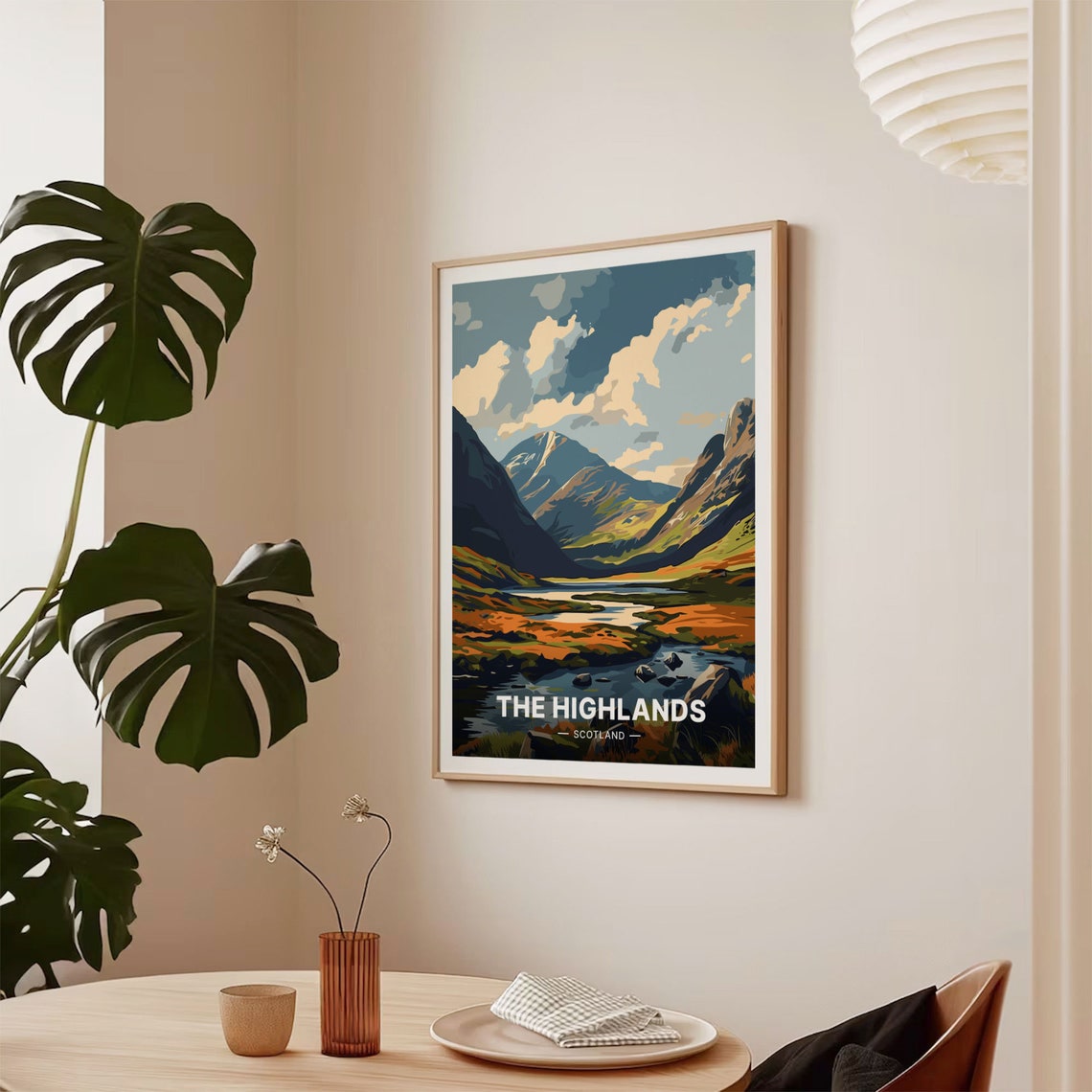 Scottish Highlands Mountain Valley River Autumn Travel Poster - Image 2