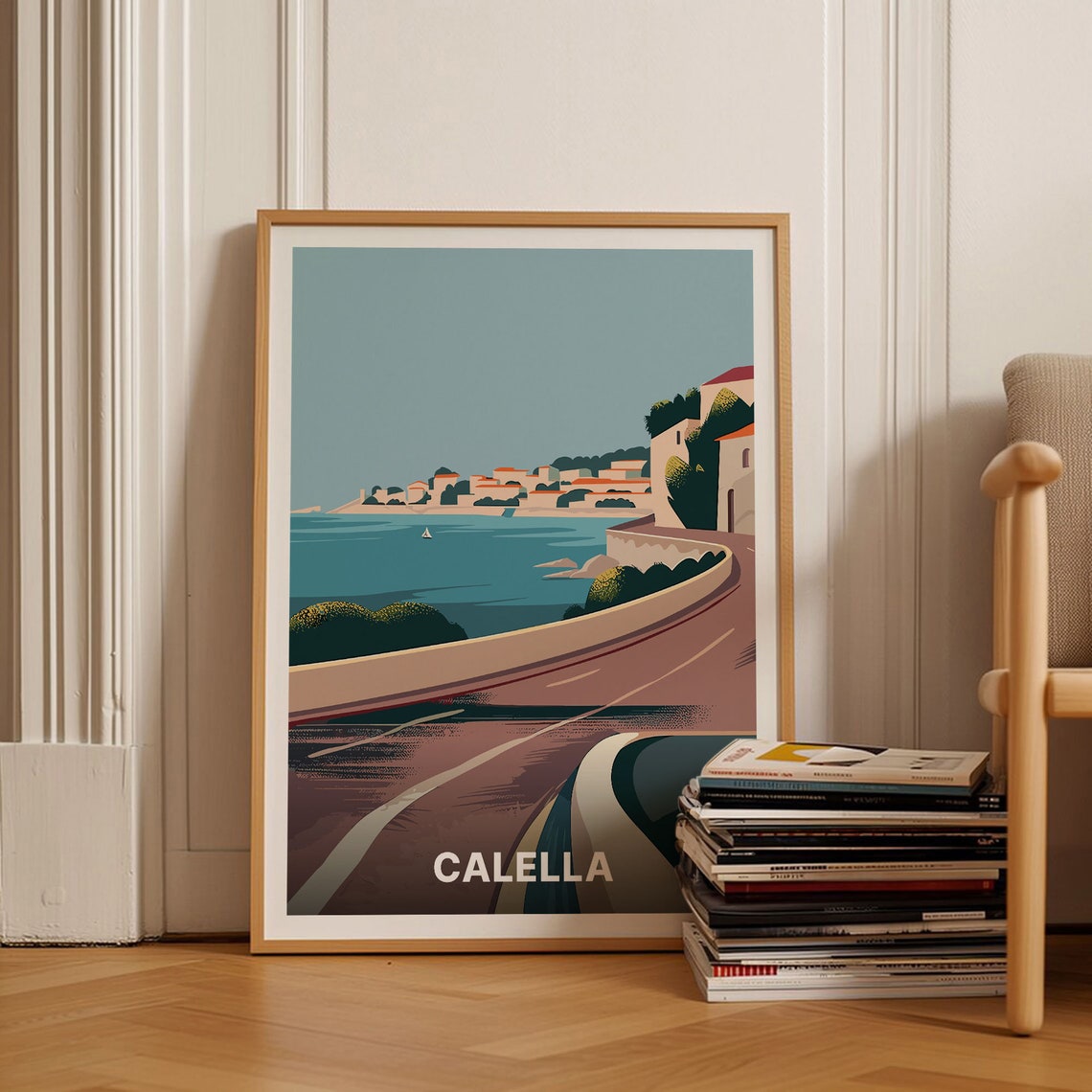 Calella Spain Costa Brava Coastal Road Mediterranean Town Poster