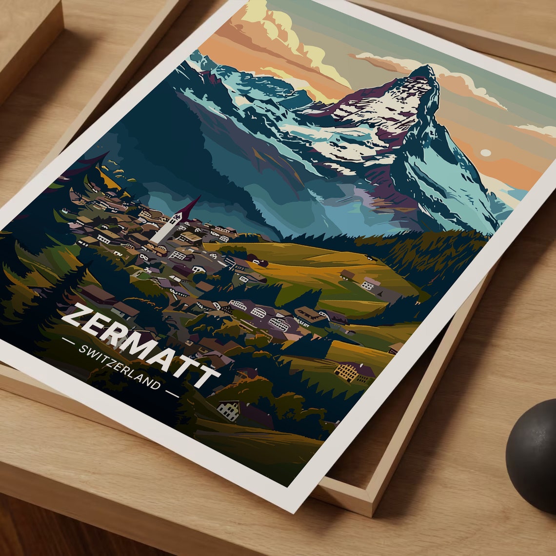 Zermatt Switzerland Poster Travel Wall Art Mountain Landscape Decor Adventure Awaits Theme C20 487 - Image 3