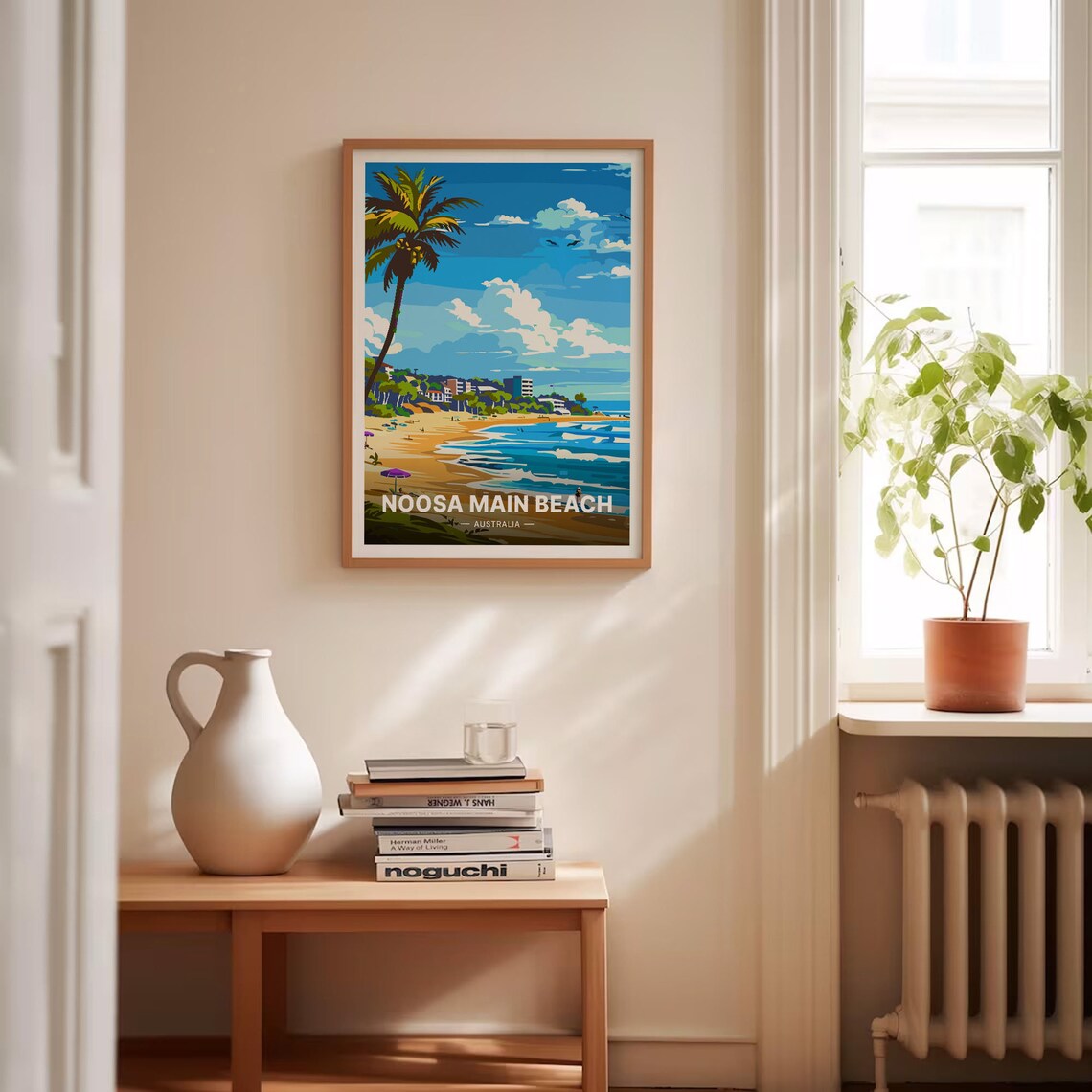 Noosa Main Beach Travel Poster, Australia Coastal Scene - Image 4