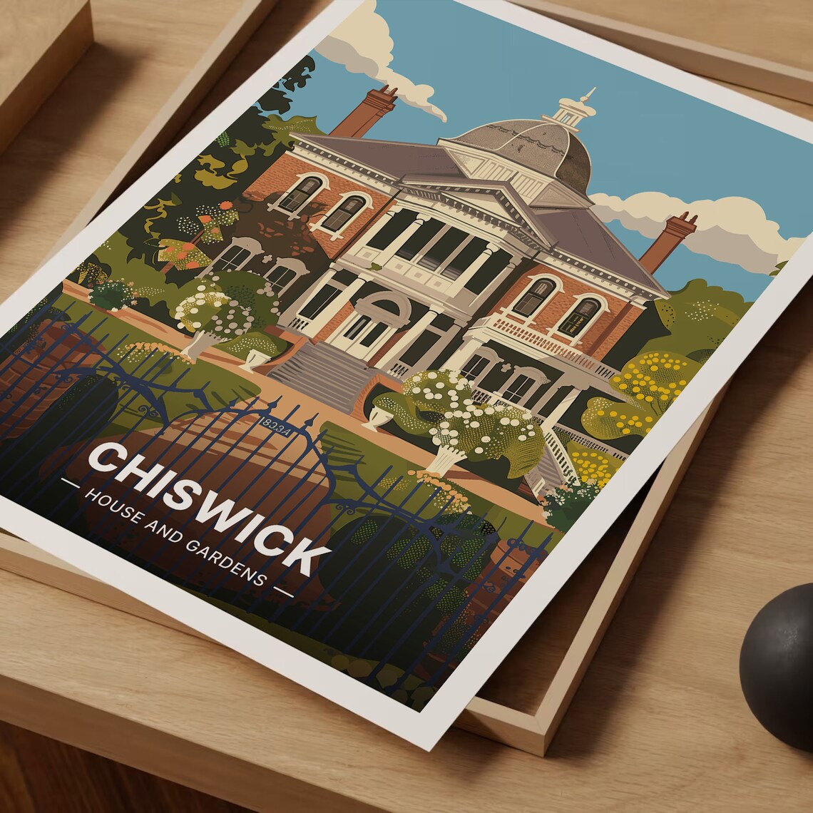 Chiswick House and Gardens London Historic Villa Retro Art Poster - Image 3