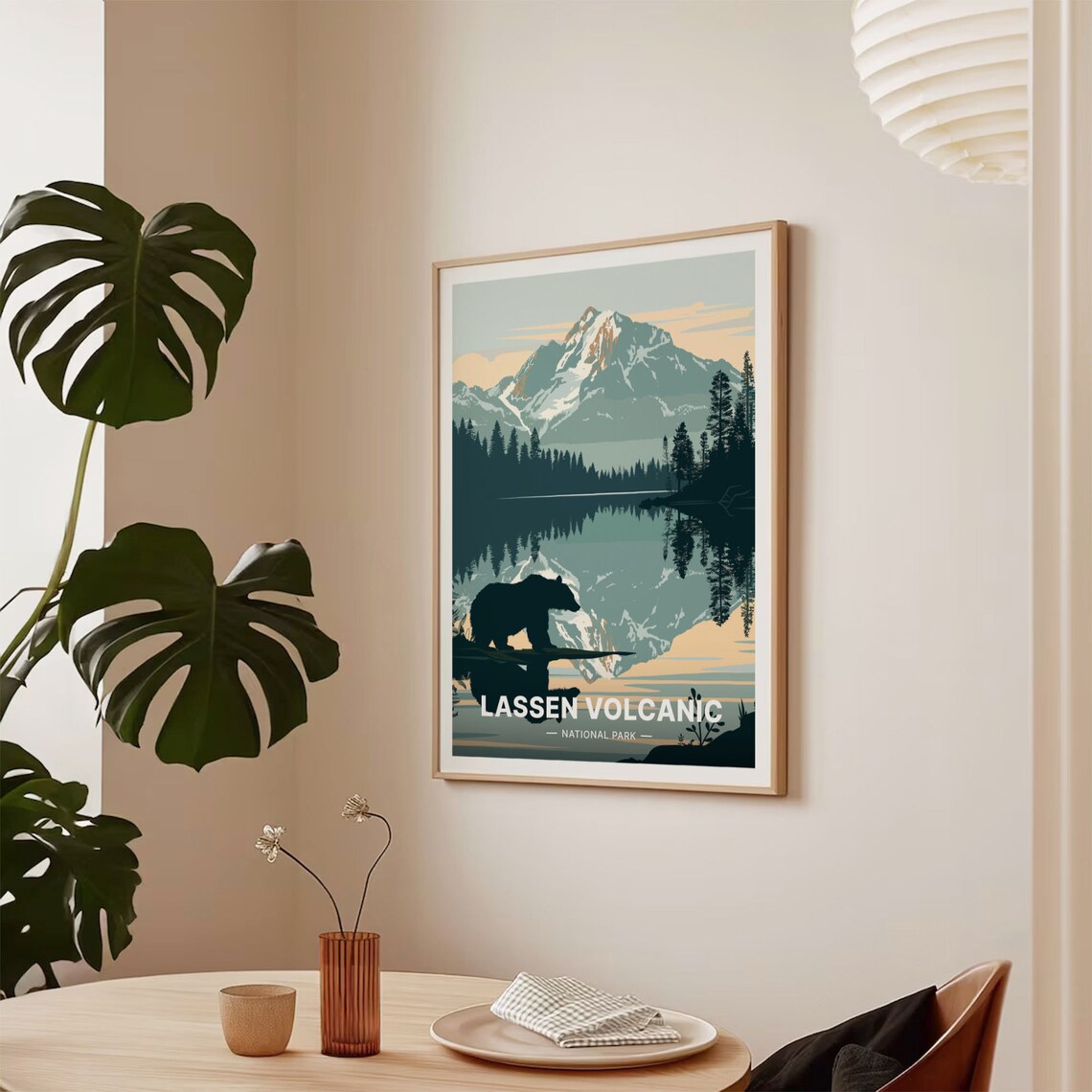 Lassen Volcanic National Park Bear Travel Poster - Image 2