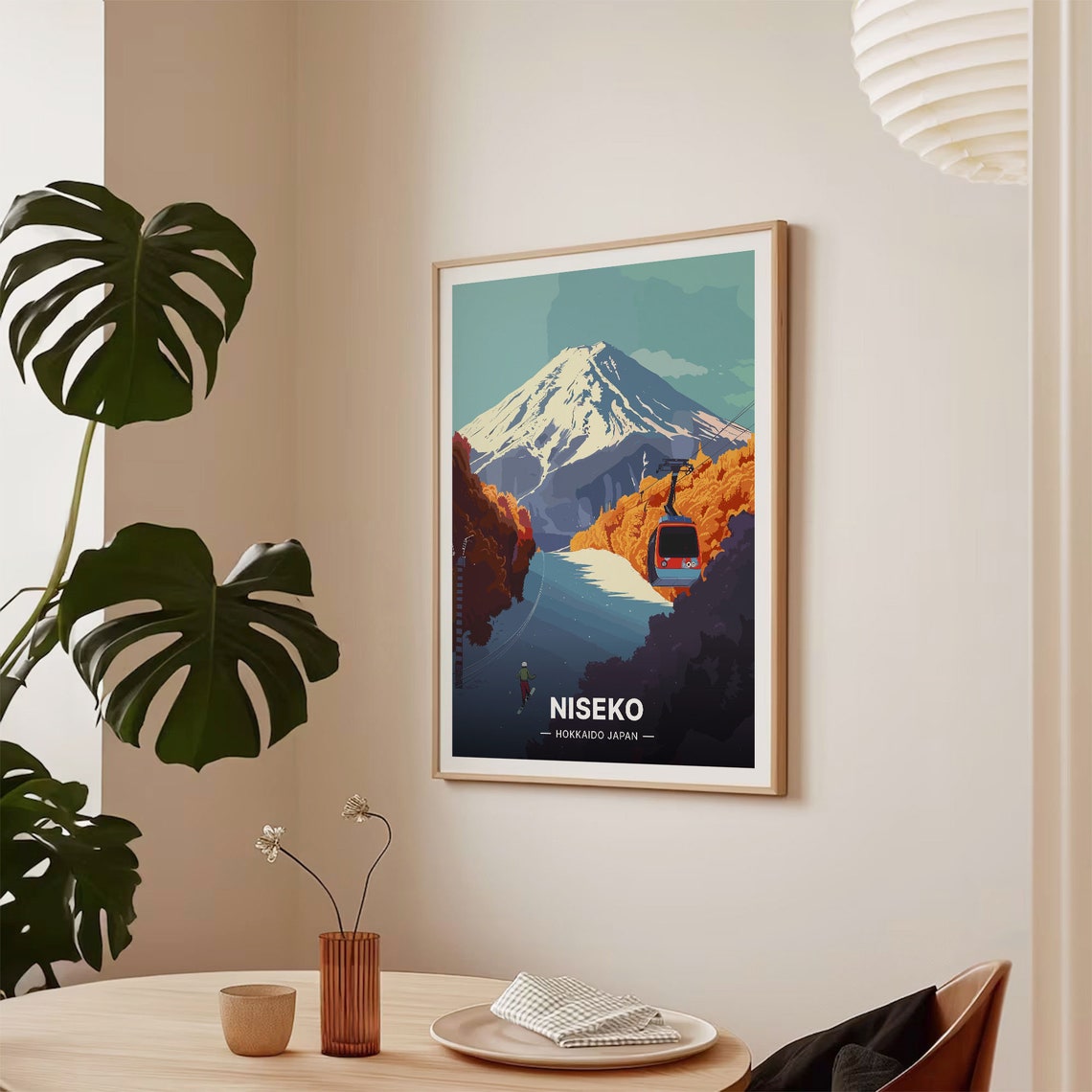 Niseko Hokkaido Japan Poster Mount Yotei Gondola Snowy Slope Art - Image 2
