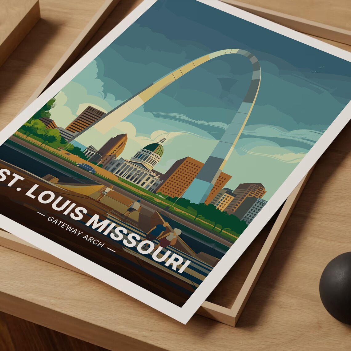 St Louis Gateway Arch Travel Poster, Missouri USA - Image 3