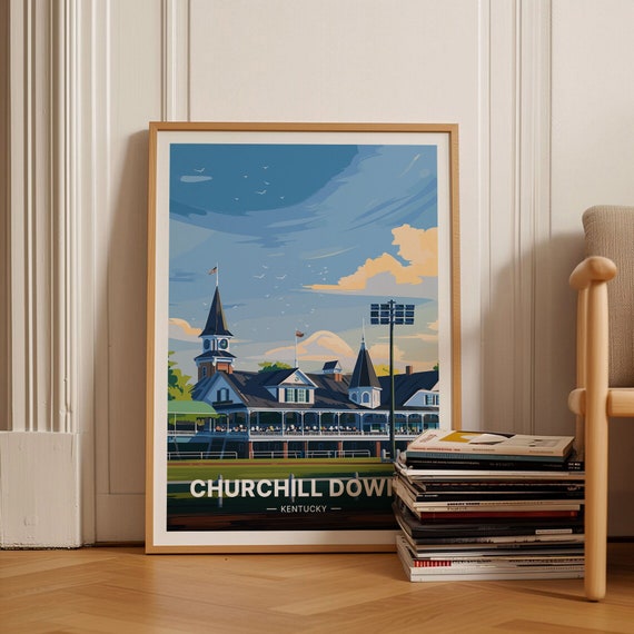Kentucky Travel Poster, Churchill Downs Racing Art