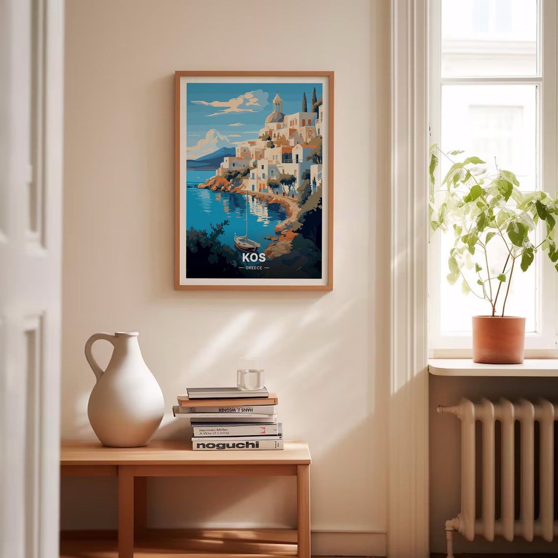 Kos Greece Whitewashed Village Harbor Aegean Sea Travel Poster - Image 4