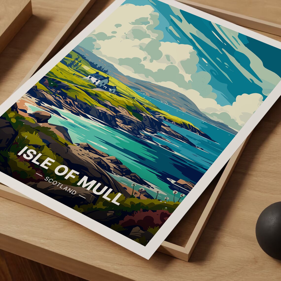 Isle Of Mull Travel Poster, Scotland Landscape Art - Image 3