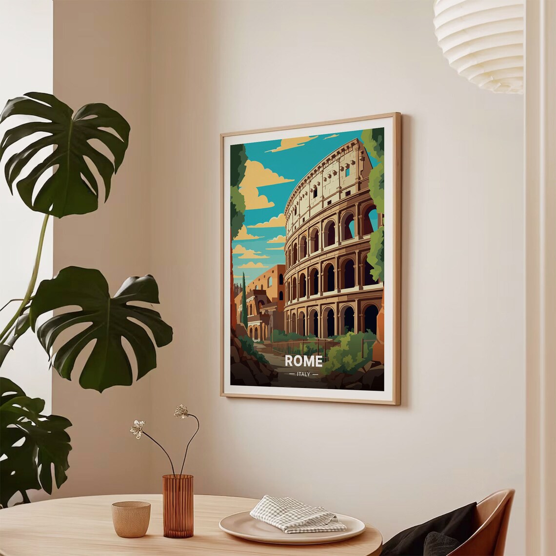 Rome Travel Poster Italy Landscape Art Print - Image 2