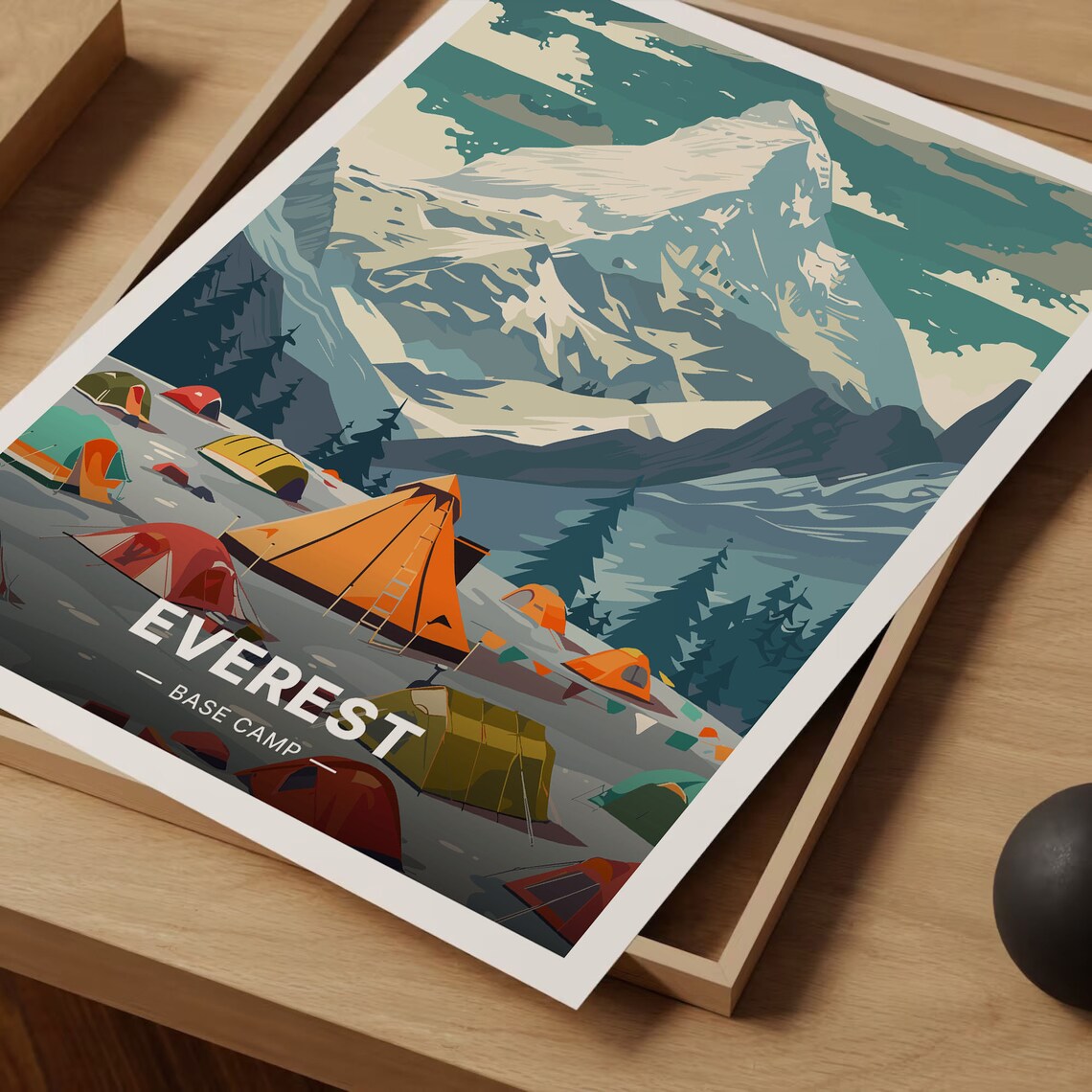 Mount Everest Adventure Travel Poster, Himalayan Mountains - Image 3