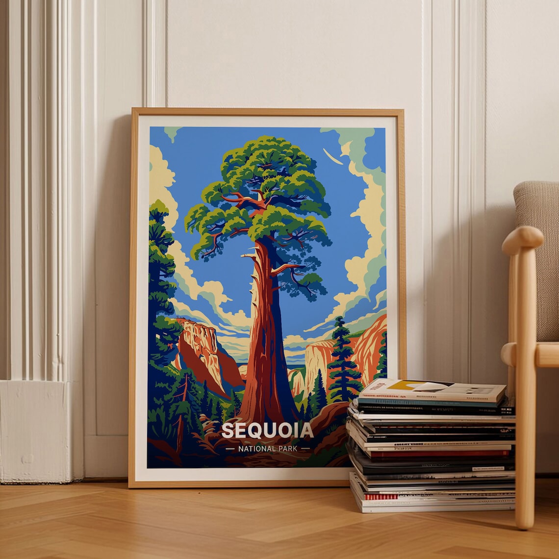 Sequoia National Park Travel Poster, Nature-Inspired Art