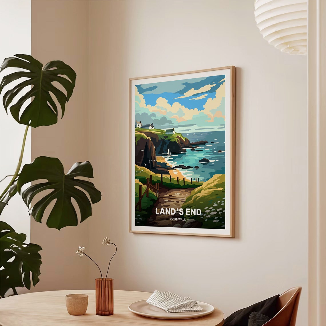 Lands End Cornwall Coastal Path Cliffs Vintage Travel Poster - Image 2