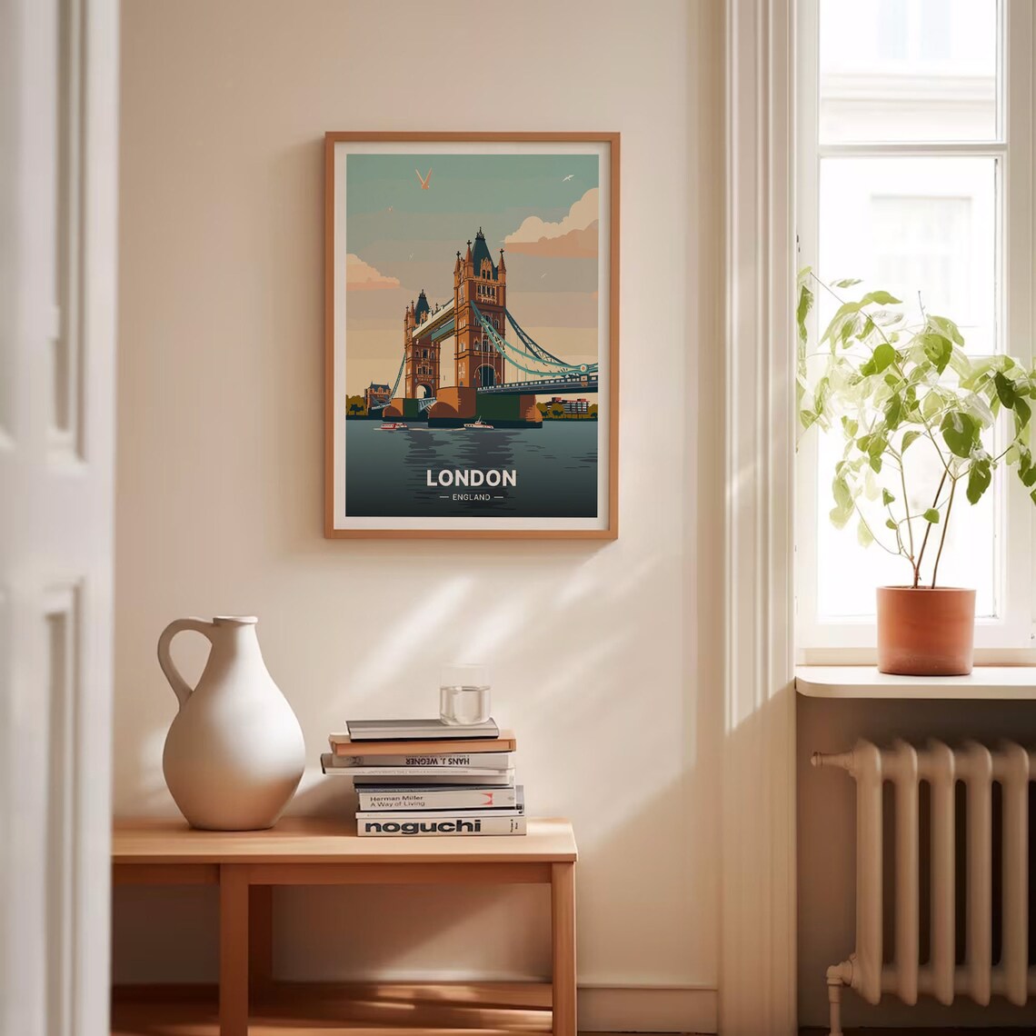 London Skyline Travel Poster, British Cityscape - Image 4