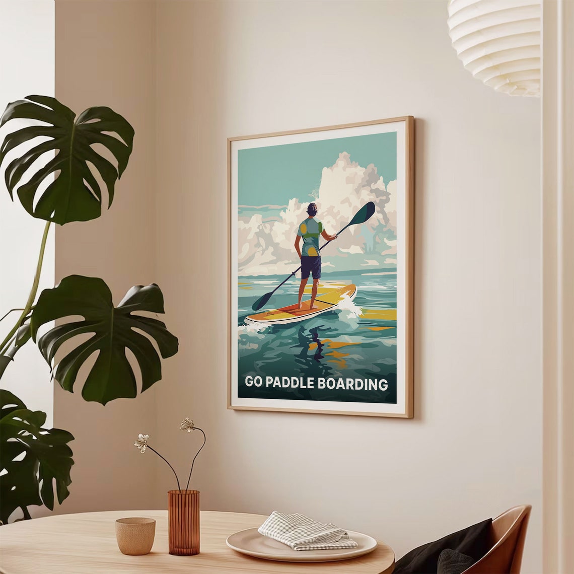 Go Paddleboarding Sunset Paddleboard Ocean Adventure Sports Poster - Image 2