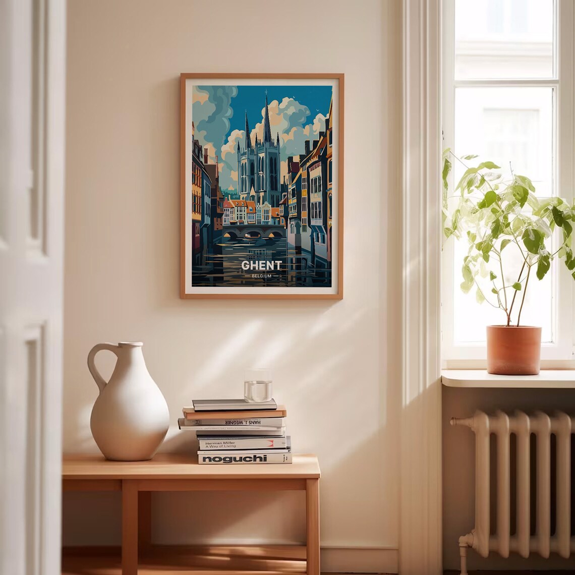 Ghent Belgium Cityscape Travel Poster, Home Decor - Image 4