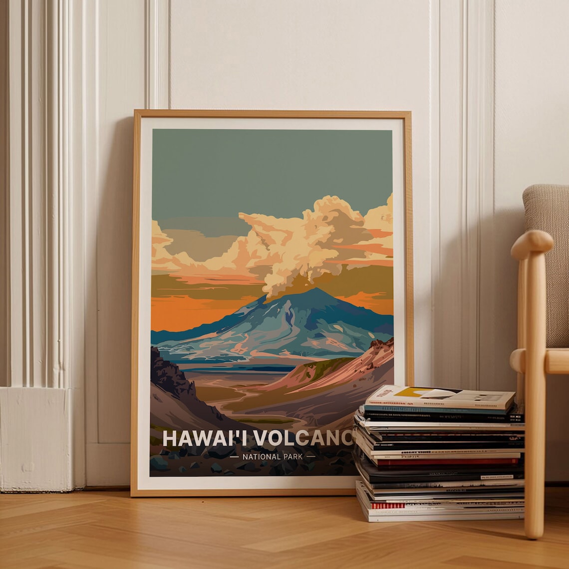 Hawaii Volcanoes National Park Travel Poster, Nature Inspired