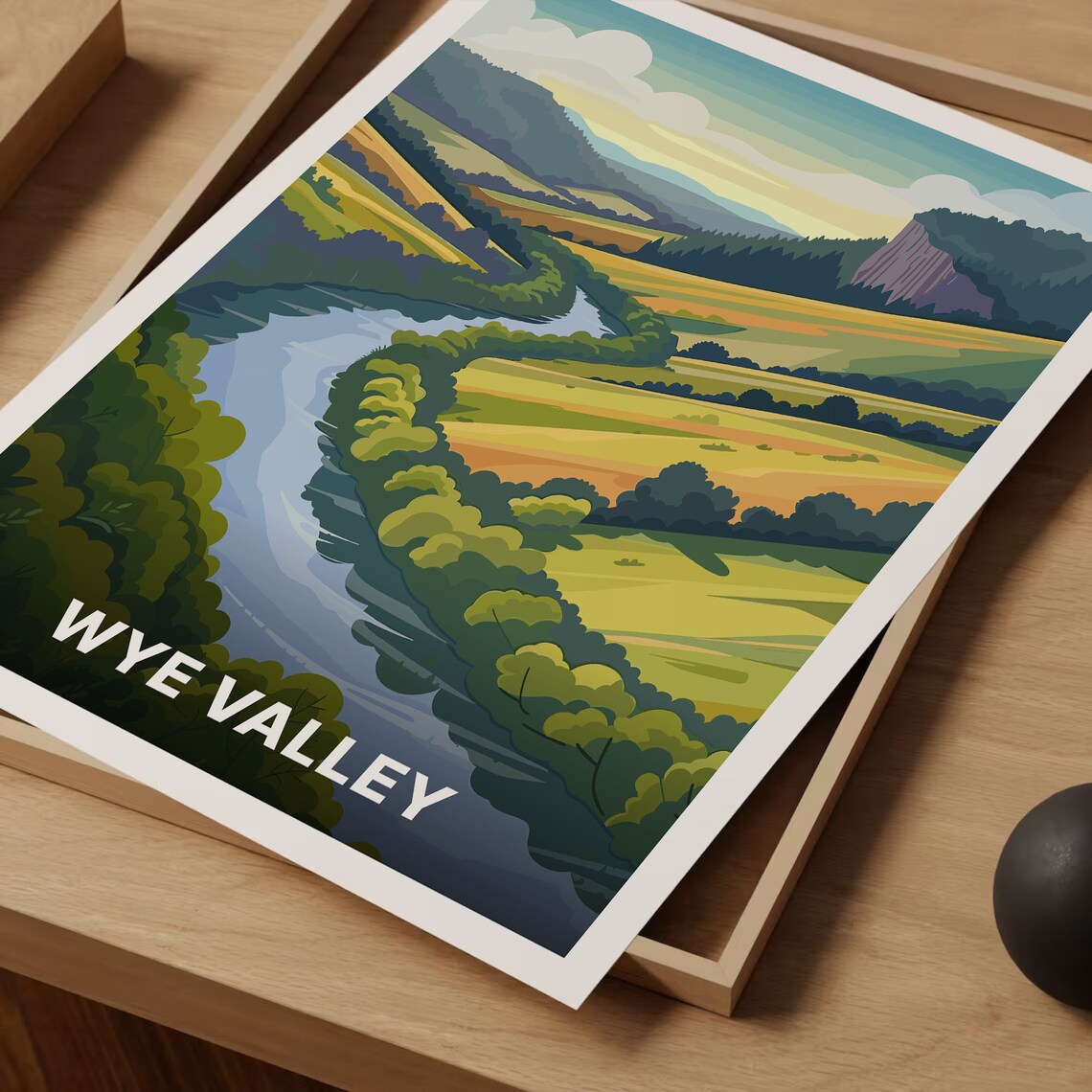 Wye Valley England Wales River Valley Rolling Hills Travel Poster - Image 3
