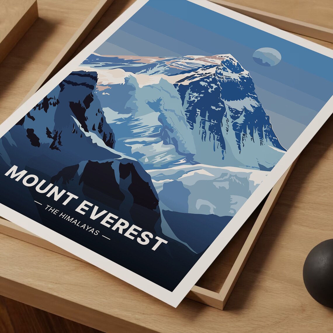 Mount Everest Himalayas Snow Peak Moonlit Night Adventure Travel Poster - Image 3