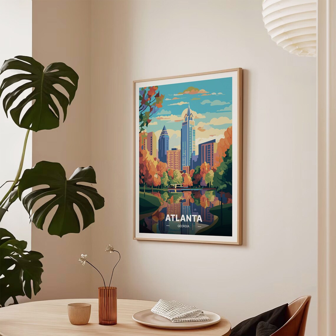 Atlanta Skyline Poster, Mid-Century Modern Travel Print - Image 2