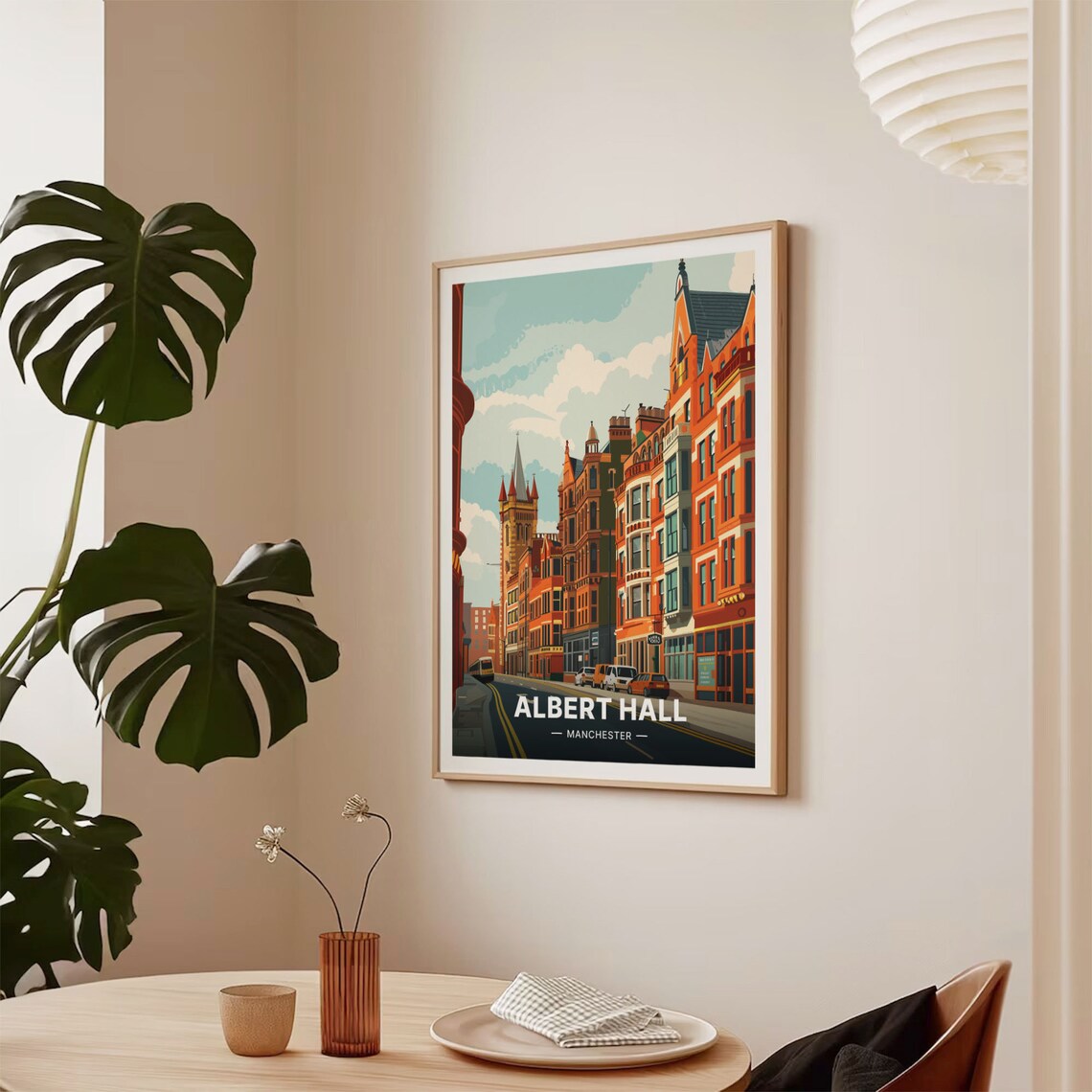 Albert Hall Manchester Historic Red Brick Streetscape Music Poster - Image 2