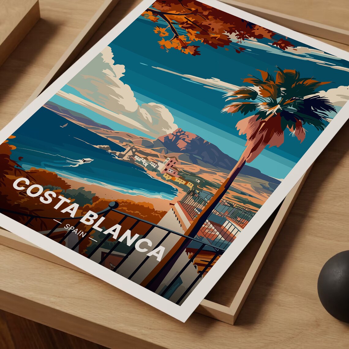 Costa Blanca Travel Poster, Spain Scenic Landscape - Image 3