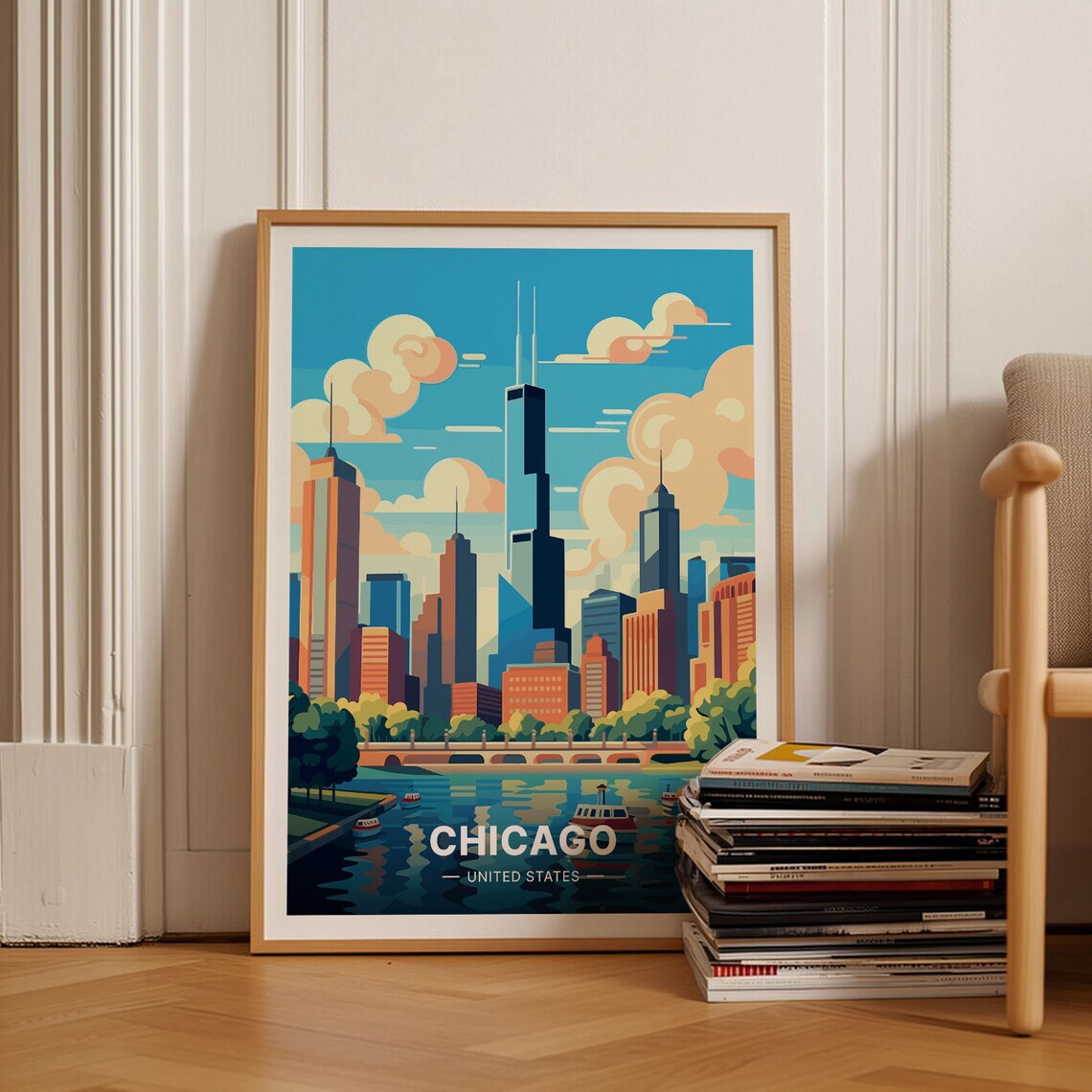 Chicago Skyline Home And Office Wall Art Print
