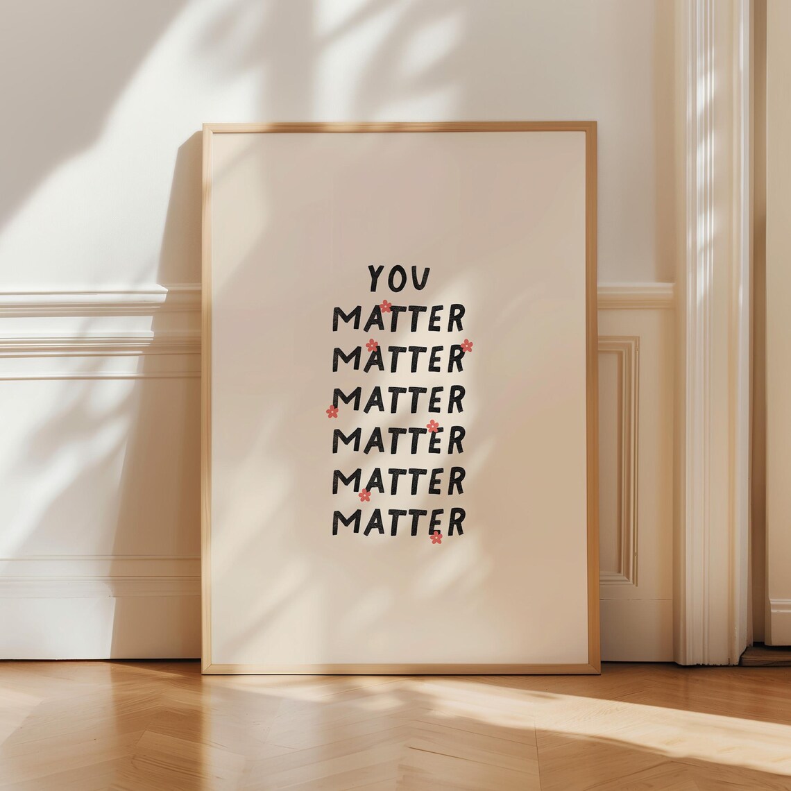 You Matter Typography Poster, Mental Health Decor
