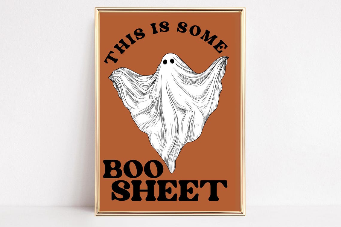 This Is Some Boo Sheet Funny Retro Dancing Ghost Halloween Poster