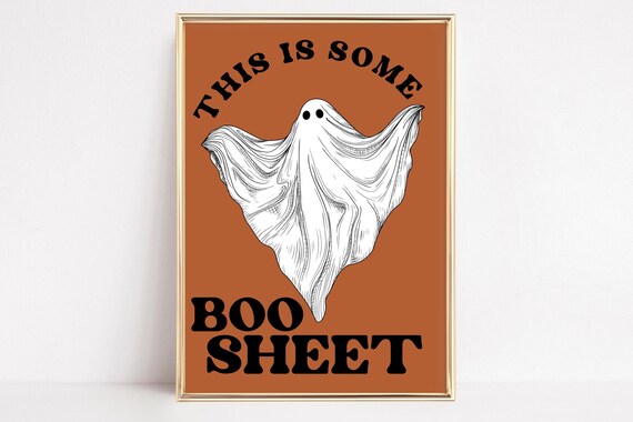 This Is Some Boo Sheet Funny Retro Dancing Ghost Halloween Poster