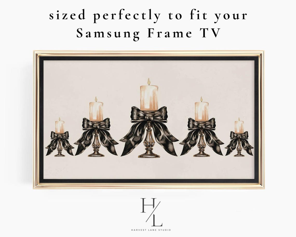 Elegant Candle Holders With Black Bows Christmas Candlelight Poster - Image 4