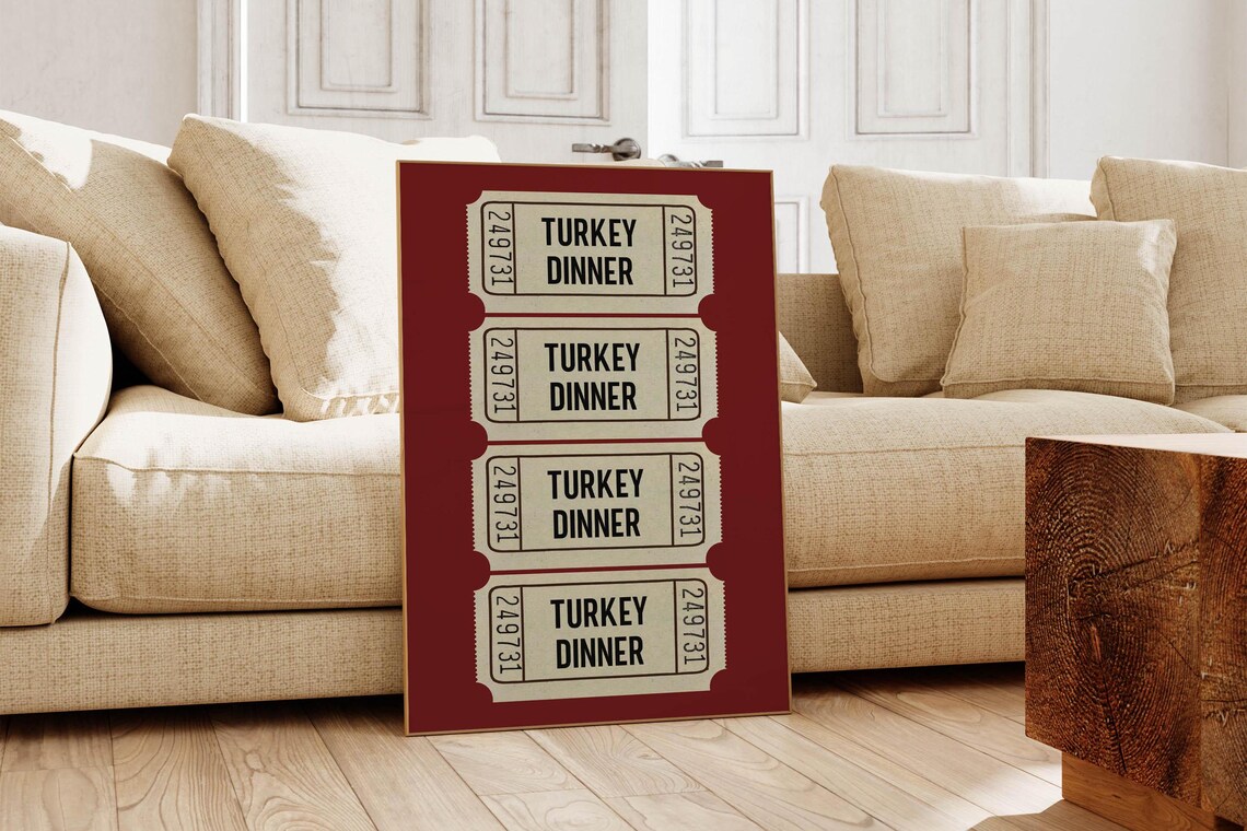 Thanksgiving Turkey Dinner Autumn Wall Art Print - Image 4