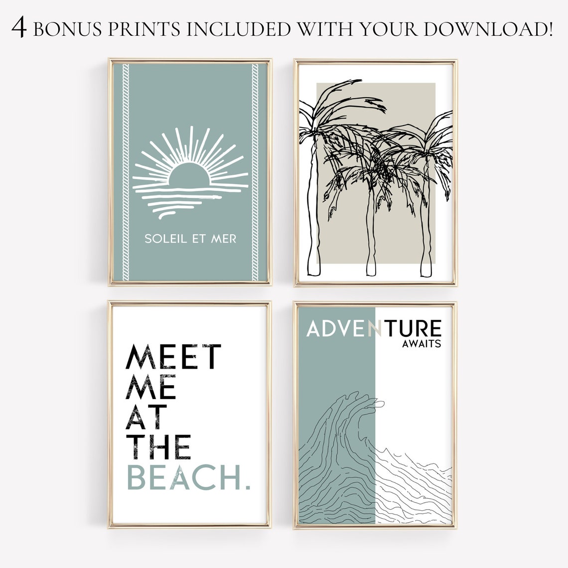 Locals Only Surf Palms Coastal Beach Surfboard Decor Wall Poster - Image 4