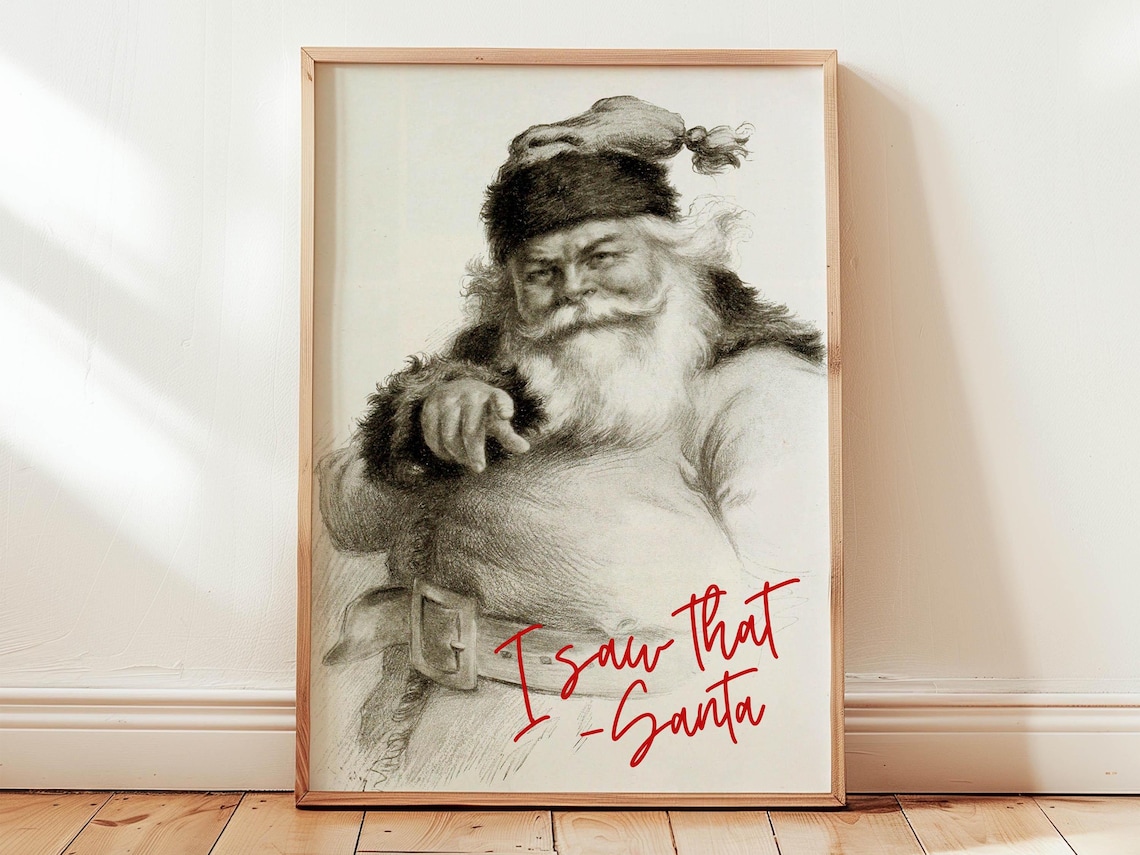 Vintage Santa Claus Christmas Poster Print - Image 2