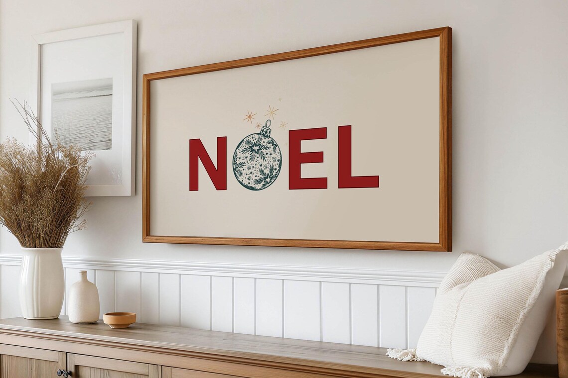 Noel Sign Ornament Letter O Holiday Typography Christmas Poster - Image 3