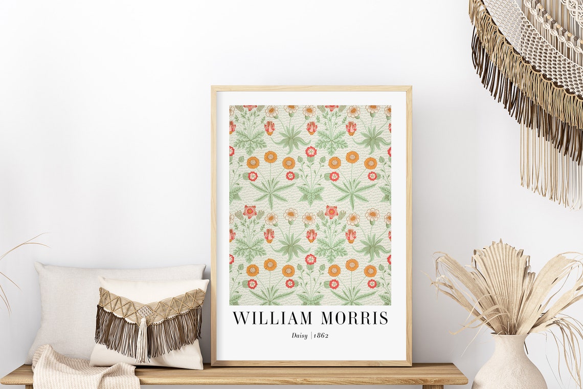 William Morris Daisy 1862 Orange Floral Pattern Vintage Art Poster - Image 6
