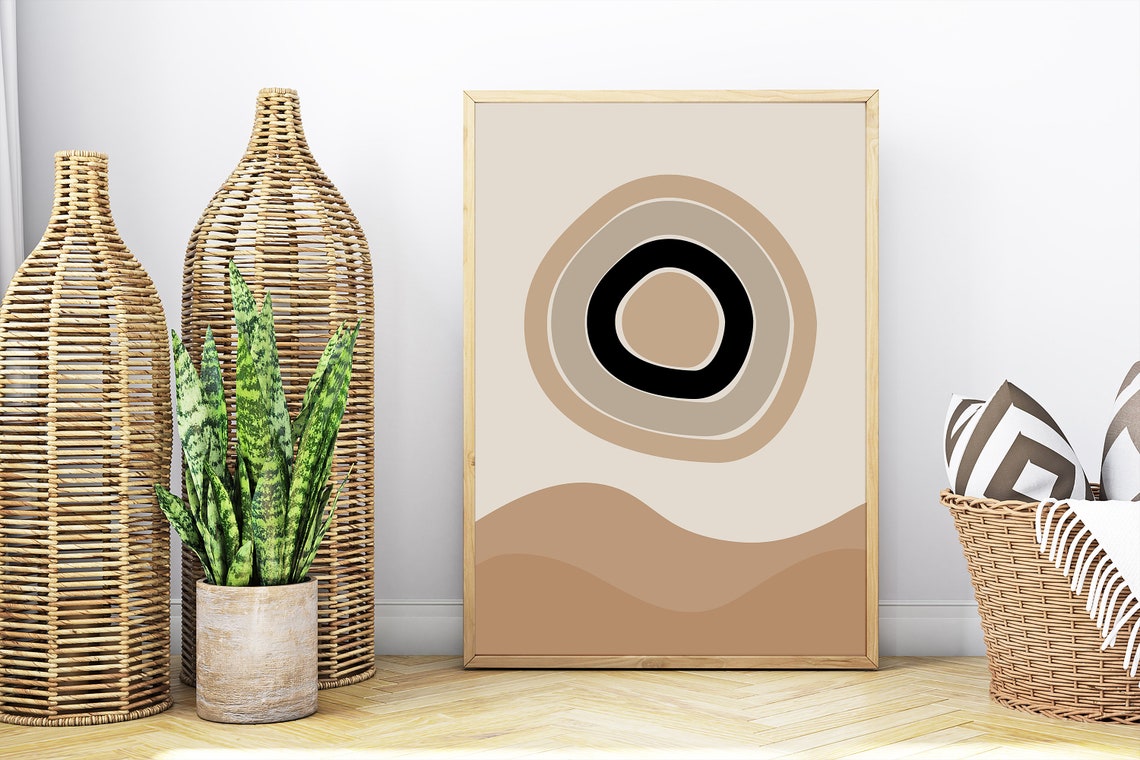 Abstract Modern Wall Art Print Boho Style Poster Boho Colour Print Boho Decor Beige Black Print Eclectic Prints - Image 6